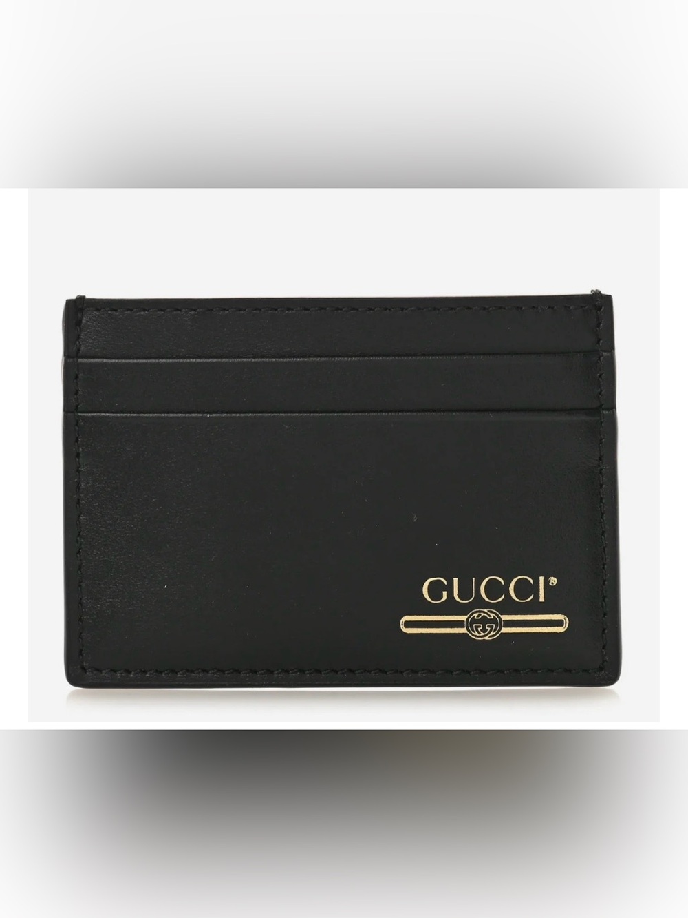 Gucci New black gold Plutone cardholder men women unisex